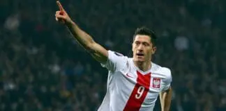 Robert Lewandowski w meczu reprezentacji Polski