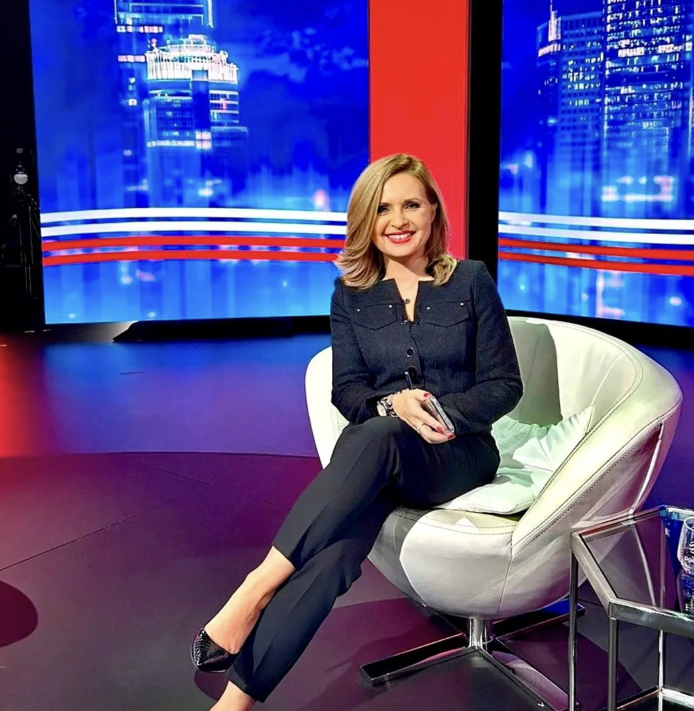 Agnieszka Gozdyra w studiu Polsat News
