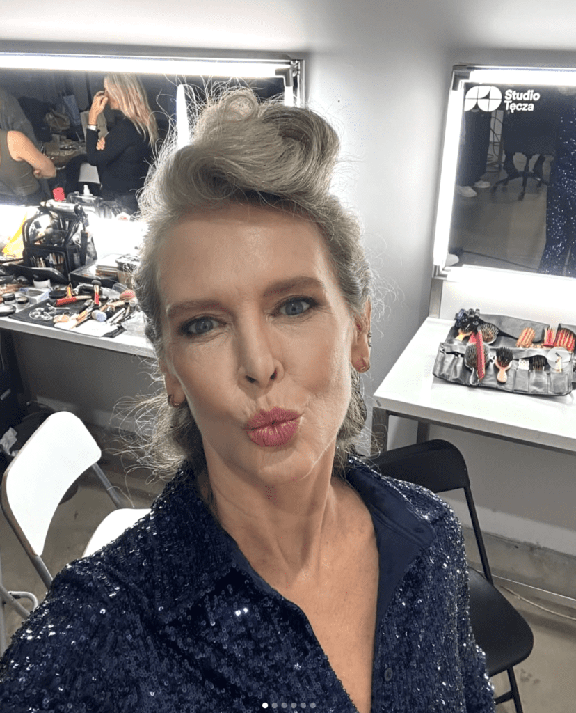Bogna Sworowska podczas powrotu na wybieg