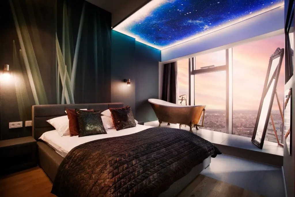 Widok z apartamentu w wieżowcu Sky Tower