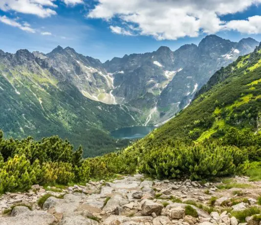 Spadli z 80 i 200 metrów po śniegu i kamieniach. TOPR ostrzega przed śmiertelną pułapką w Tatrach Kamienisty szlak prowadzący w zachmurzone, jesienne Tatry