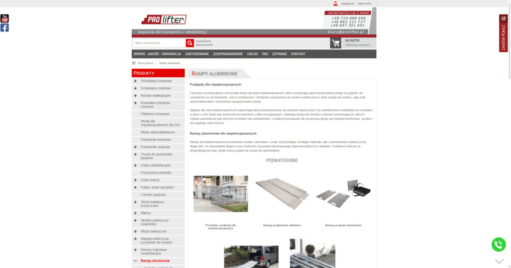 Rampy aluminiowe - Sklep Prolifter