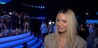 Agnieszka Hyży, prezenterka telewizyjna, w studiu